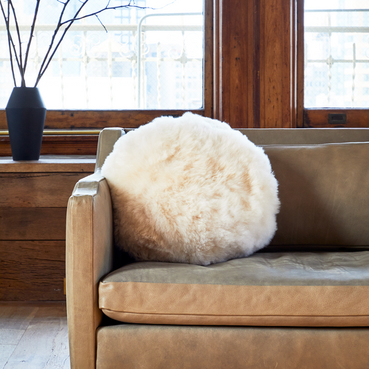 Intiearth plush alpaca throw pillow cream moon