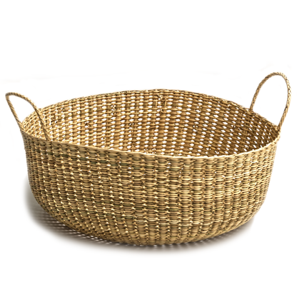 Intiearth handwoven giving floor basket in nudo weave