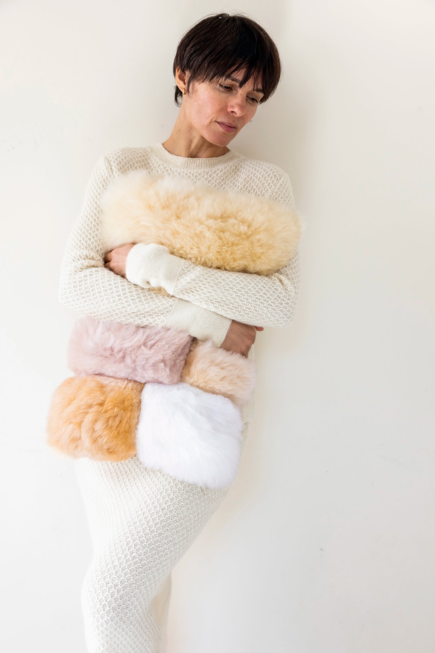 Alpaca Colorblock Pillow Sandstone