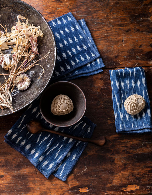 Intiearth_Blue_ikat_cotton_textile_napkins_peruvian_table_top_decor