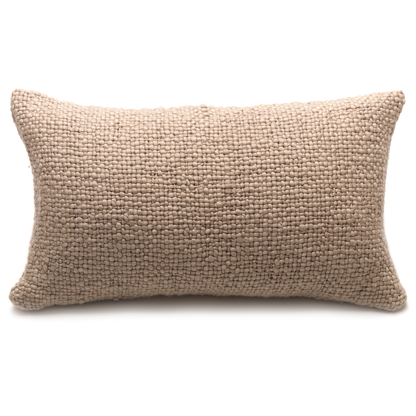 Intiearth luxuriously soft organic handspun cotton lumbar pillow in earthy beige, perfect for adding comfort and a natural touch to any sofa or bed.