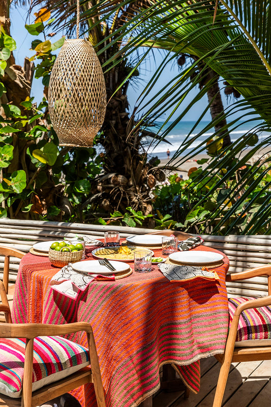 Intiearth Handwoven wicker pendant lamp with a natural, rustic design, casting a warm, inviting glow—perfect for adding an artisanal touch to any room.