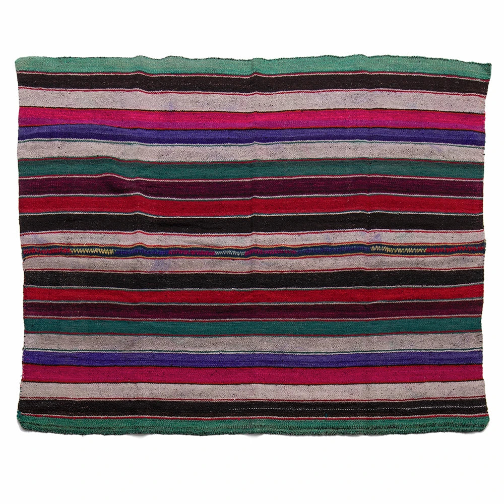 Striped fabric with multicolor pattern on a white background