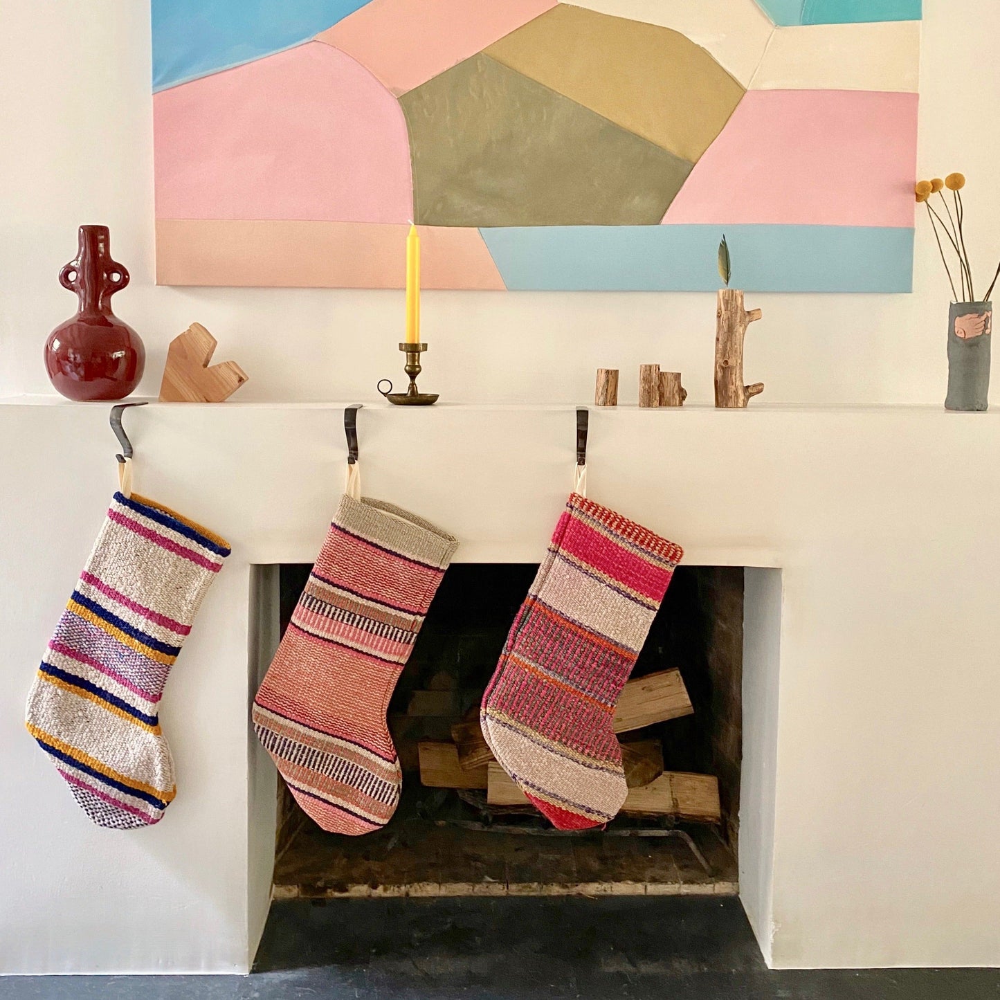 Intiearth_Peruvian_frazada_colorful_christmas_stocking_hanginf_on_fireplace