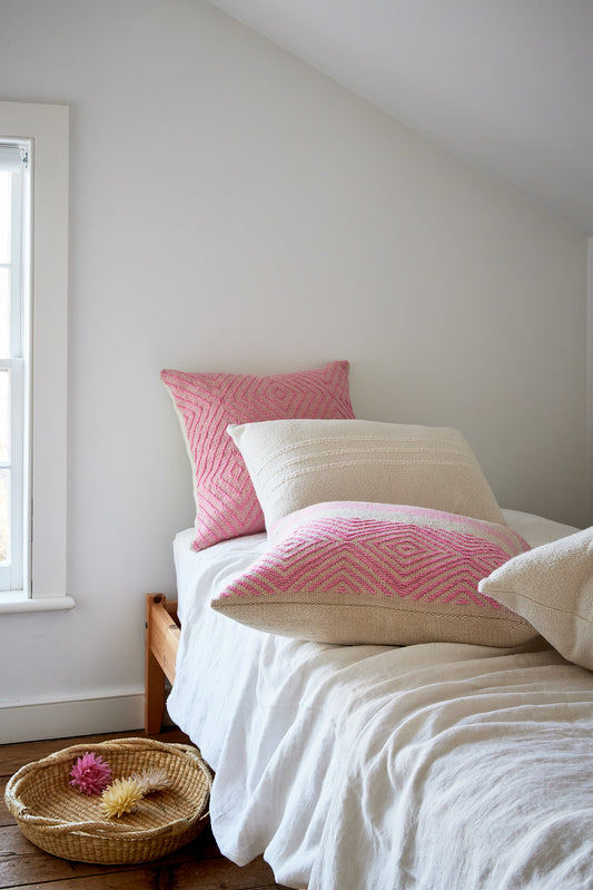 Intiearth Sacred Valley Botanically dyed handloomed pillows in pink