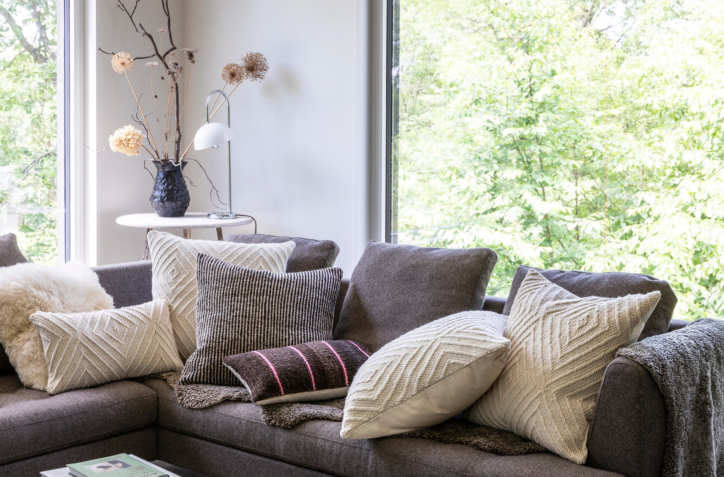 Intiearth Tierra Collection throw pillows on sofa