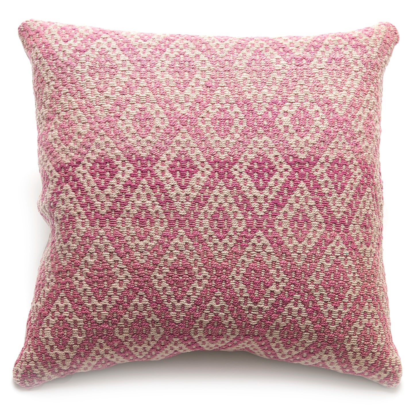 Intiearth Colorful decorative pillow made from handwoven Peruvian frazada, crafted with hand spun wool in a fair trade workshop