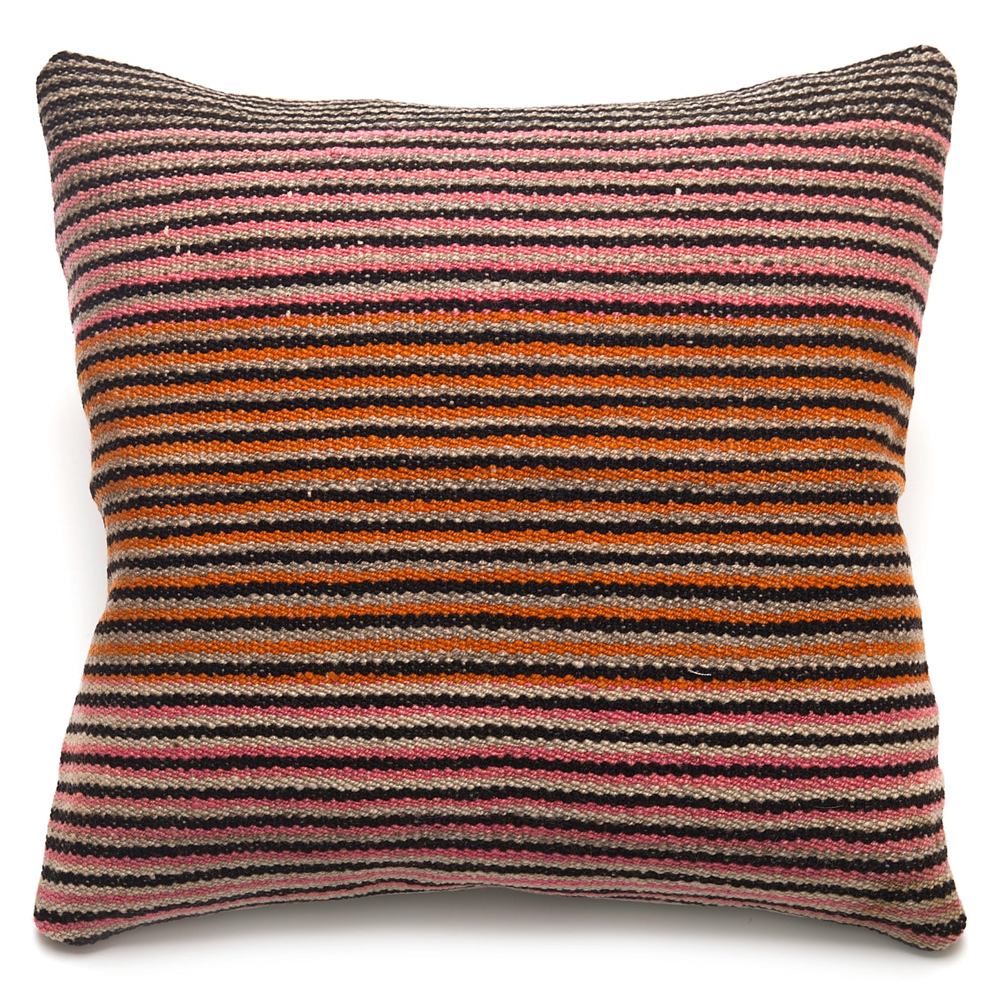 Intiearth Colorful decorative pillow made from handwoven Peruvian frazada, crafted with hand spun wool in a fair trade workshop