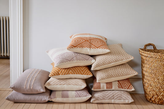 Intiearth Sacred Valley Botanically dyed handloomed pillows in lavender