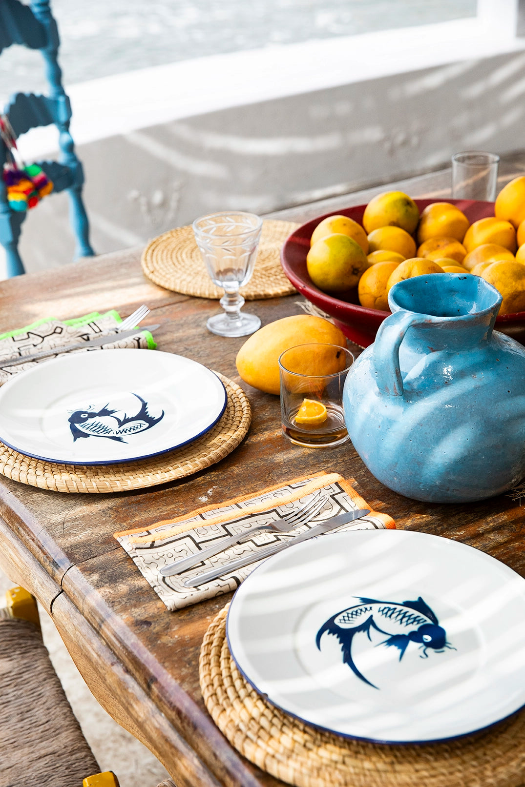 Intiearth_table_top_setting_shipibo_napkins_placemats_seaside_dining_lime_orangecopy