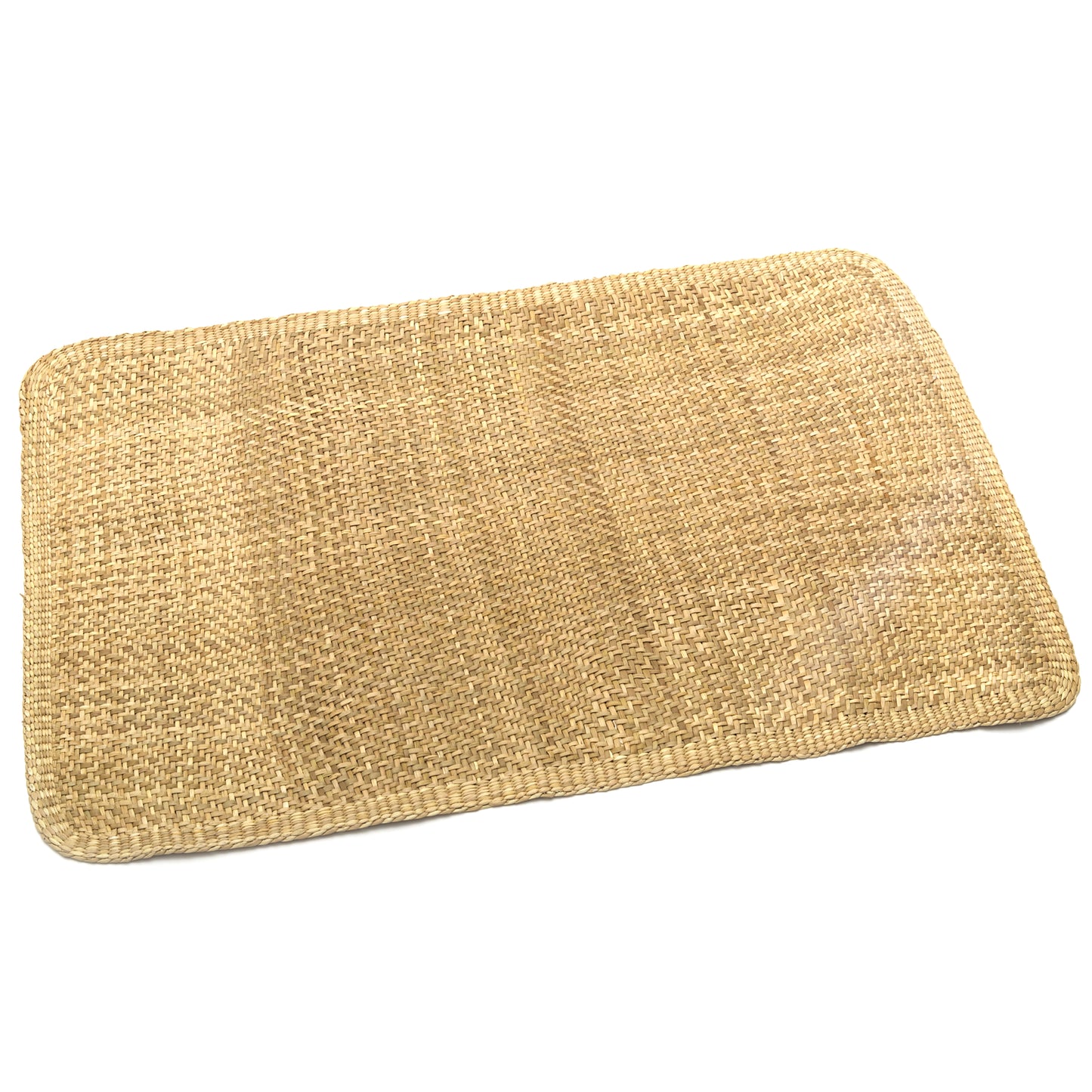 Intiearth Elegant handwoven junco grass floor mat, featuring a sophisticated design that complements both modern and rustic interiors.