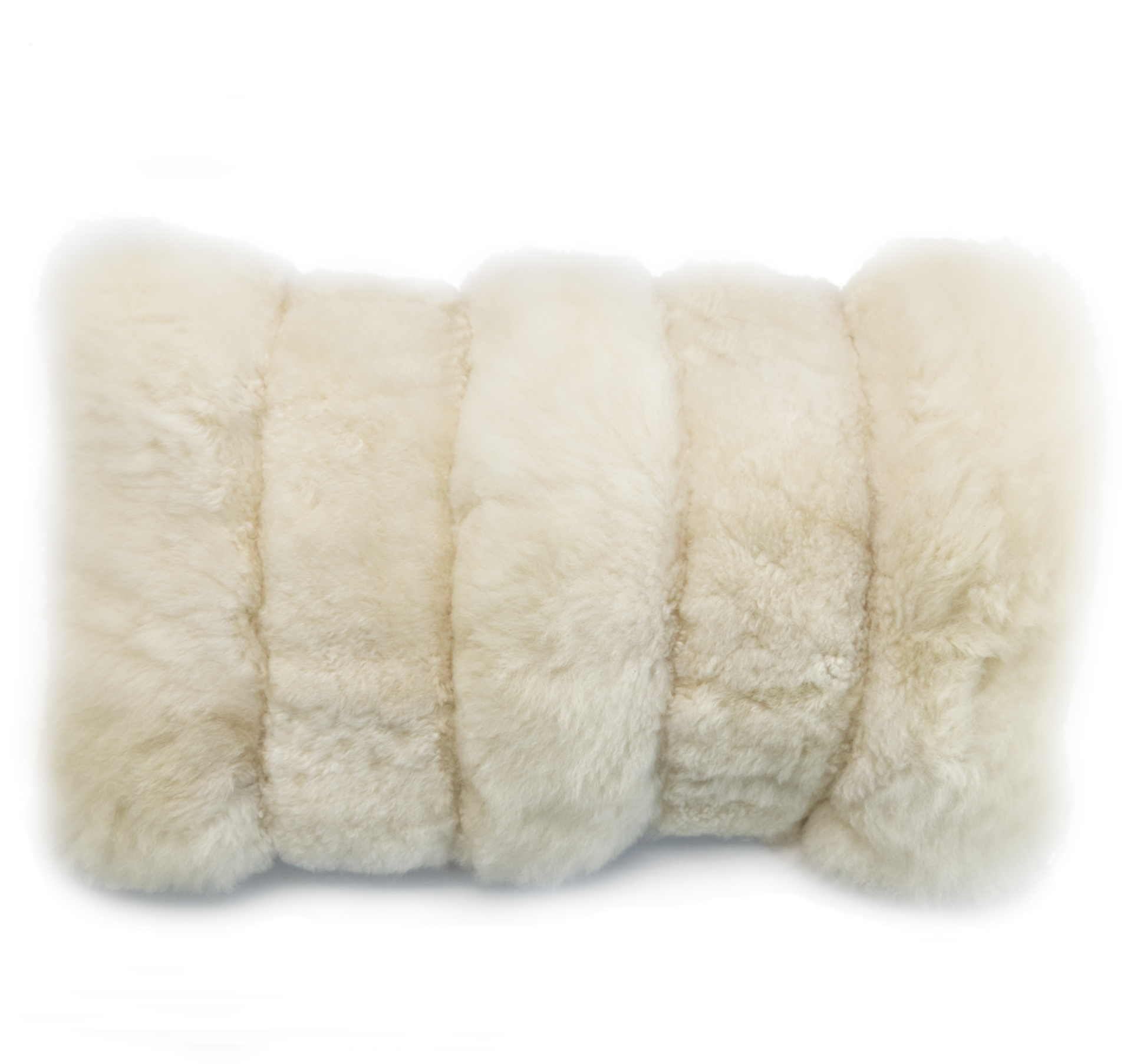 Intiearth Baby alpaca fur decorative throw pillow white lumbar stripe design