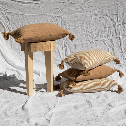 Intiearth Native Cotton Lumbar Pillow beige and ecru