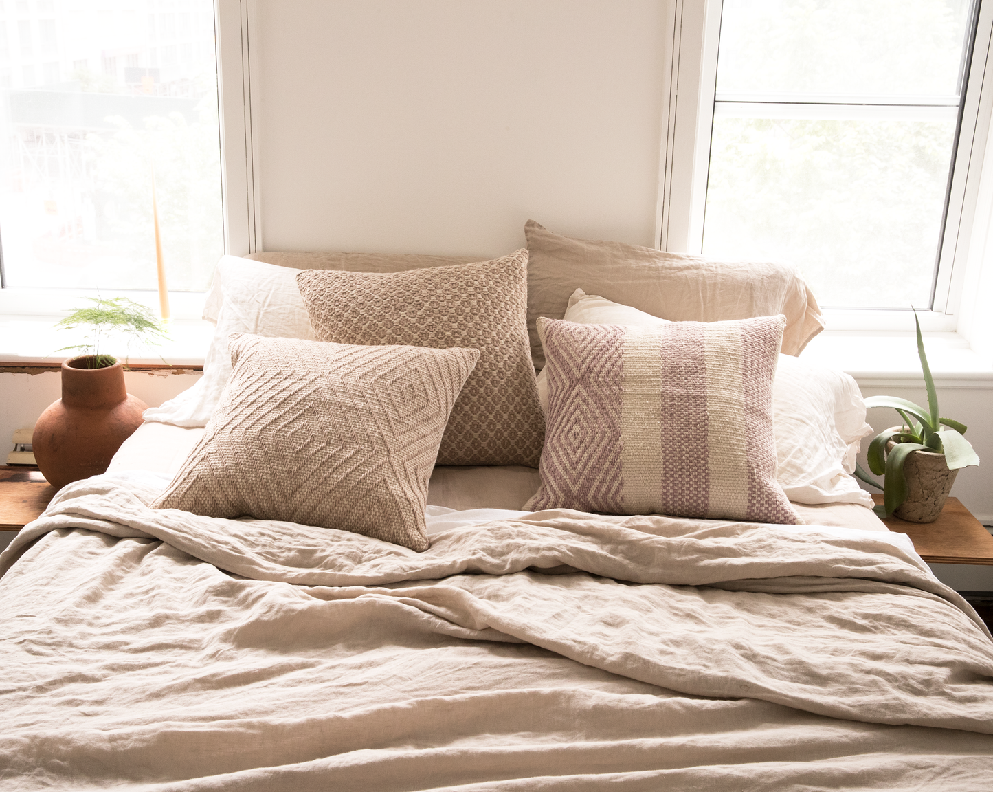 Intiearth hand woven botanically dyed decorative wool pillow Sacred Valley collection 20" square