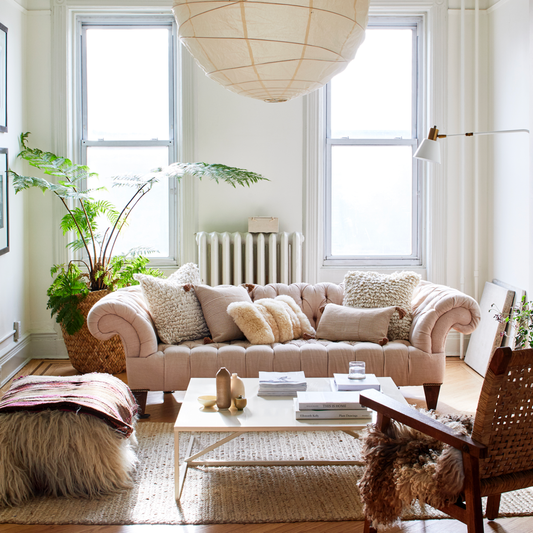 Intiearth Alpaca Fur Pillow Striped Lumbar Champagne