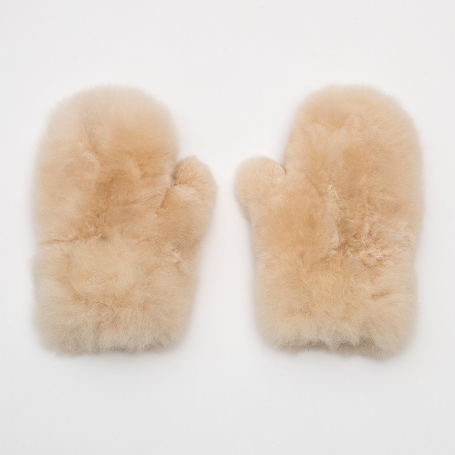 Intiearth baby alpaca fur mittens champagne winter accessories