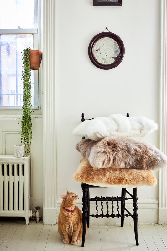 Intiearth Baby alpaca fur decorative throw pillow white lumbar stripe design