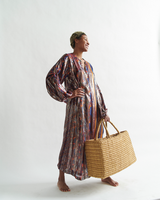 Intiearth La Huachana straw picnic market storage basket