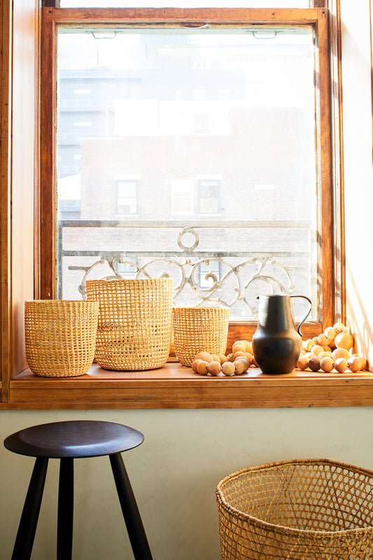 intiearth nesting baskets handwoven junco reed natural open weave