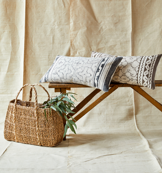 Intiearth Shipibo bolster Pillow hand painted cotton