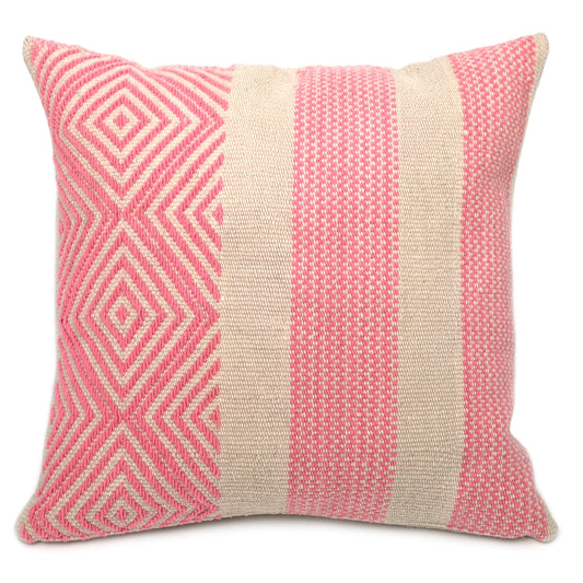 Intiearth Sacred Valley Diamante Rosa Woven Textile Pillow Pink