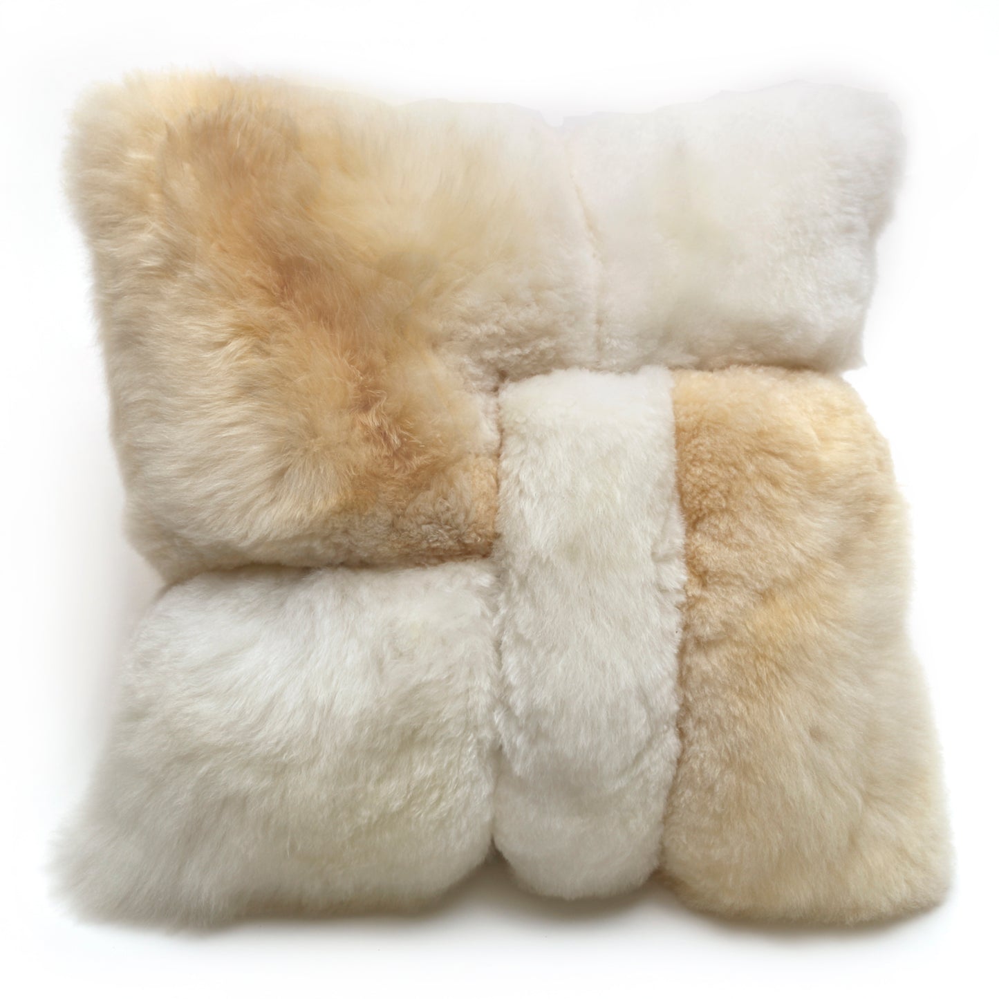 Intiearth Alpaca Colorblock Pillow in Crema