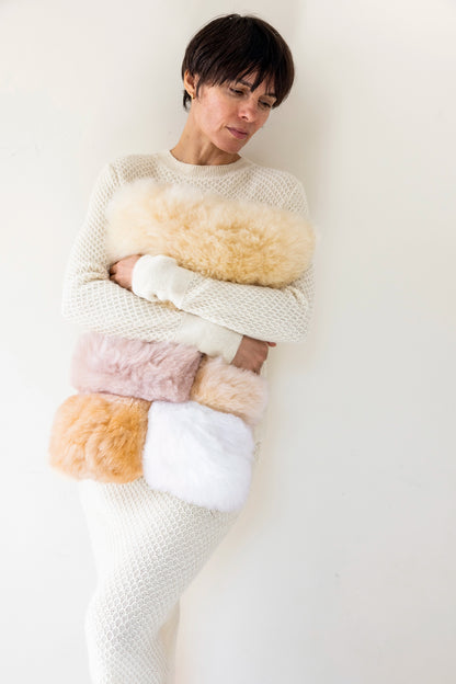 Alpaca Colorblock Pillow Sandstone