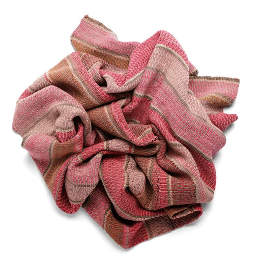 Intiearth vintage Peruvian Frazada textile with colorful geometric patterns and stripes. Traditional handwoven multipurpose textile from Peru, ideal for home décor, can be used as a blanket, rug, throw, or wall hanging. Made of handspun wool and crafted on a backstrap loom.