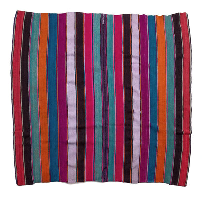 Multicolored striped fabric on a white background