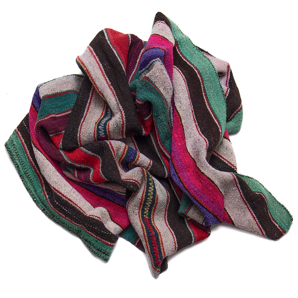 Colorful striped textile on a white background