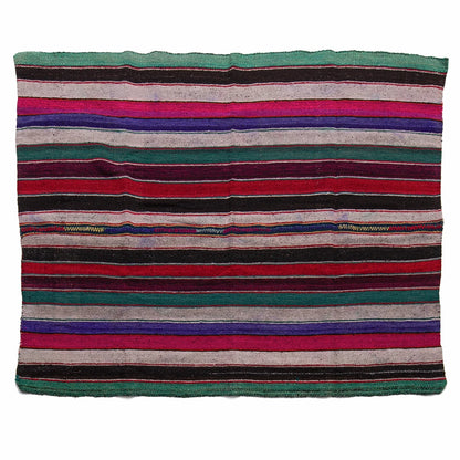 Striped fabric with multicolor pattern on a white background