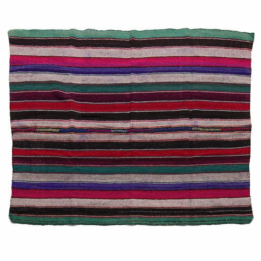 Striped fabric with multicolor pattern on a white background
