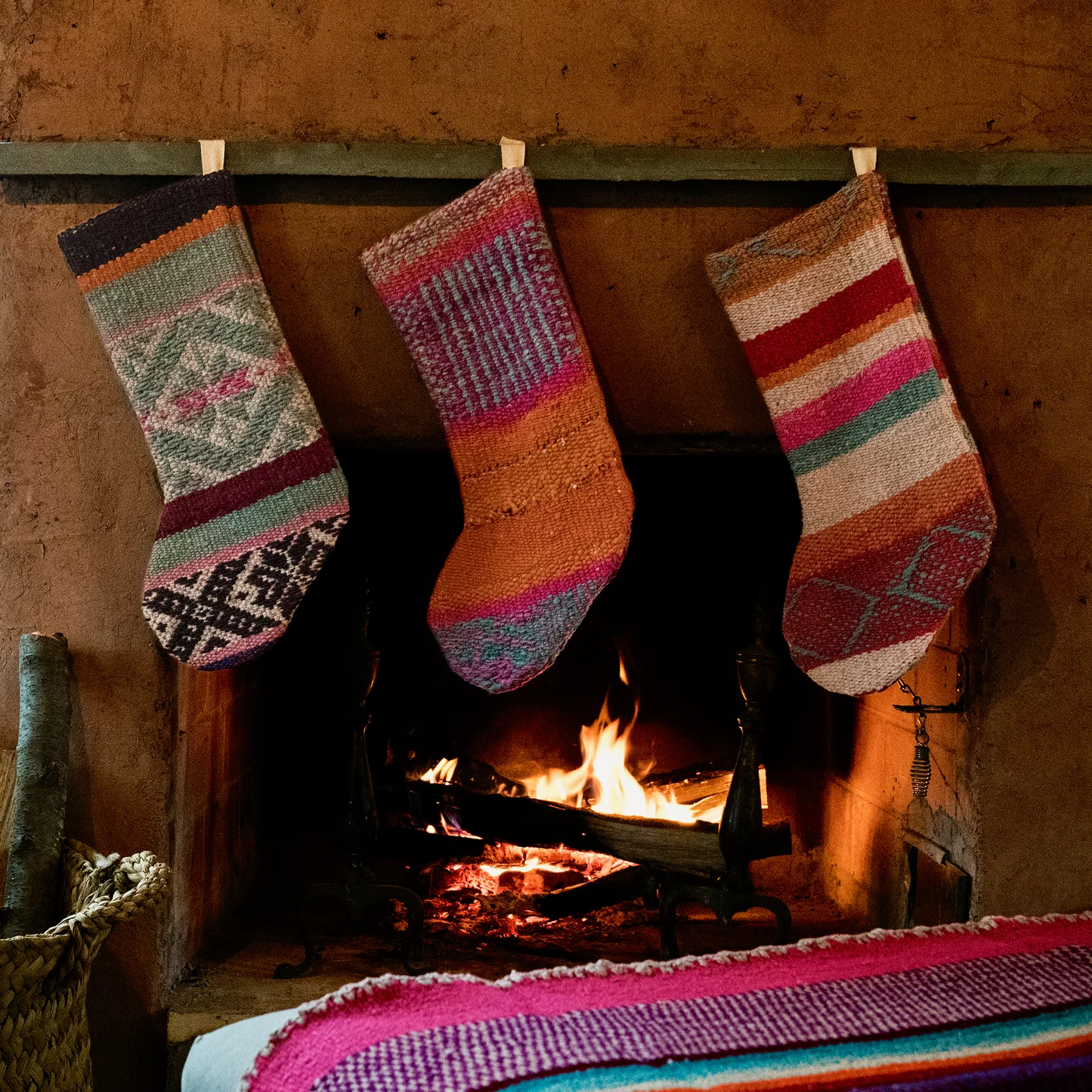 Intiearth_Peruvian_Frazada_Christmas_Stocking_multicolor_bright_and_colorful_over_fireplace