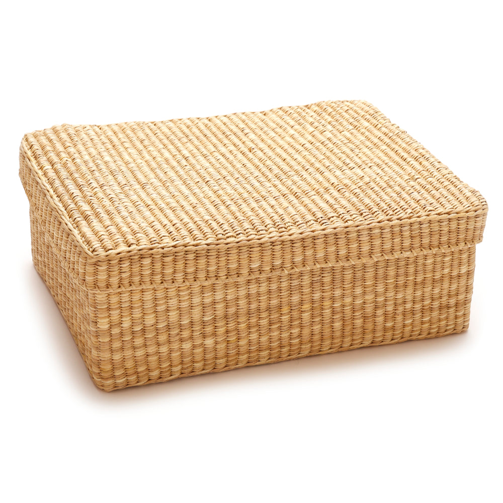 Rectangle Reed Baskets Reed Basket Box – Intiearth