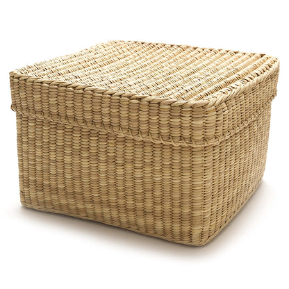 Intiearth Reed Box square storage basket on a white background