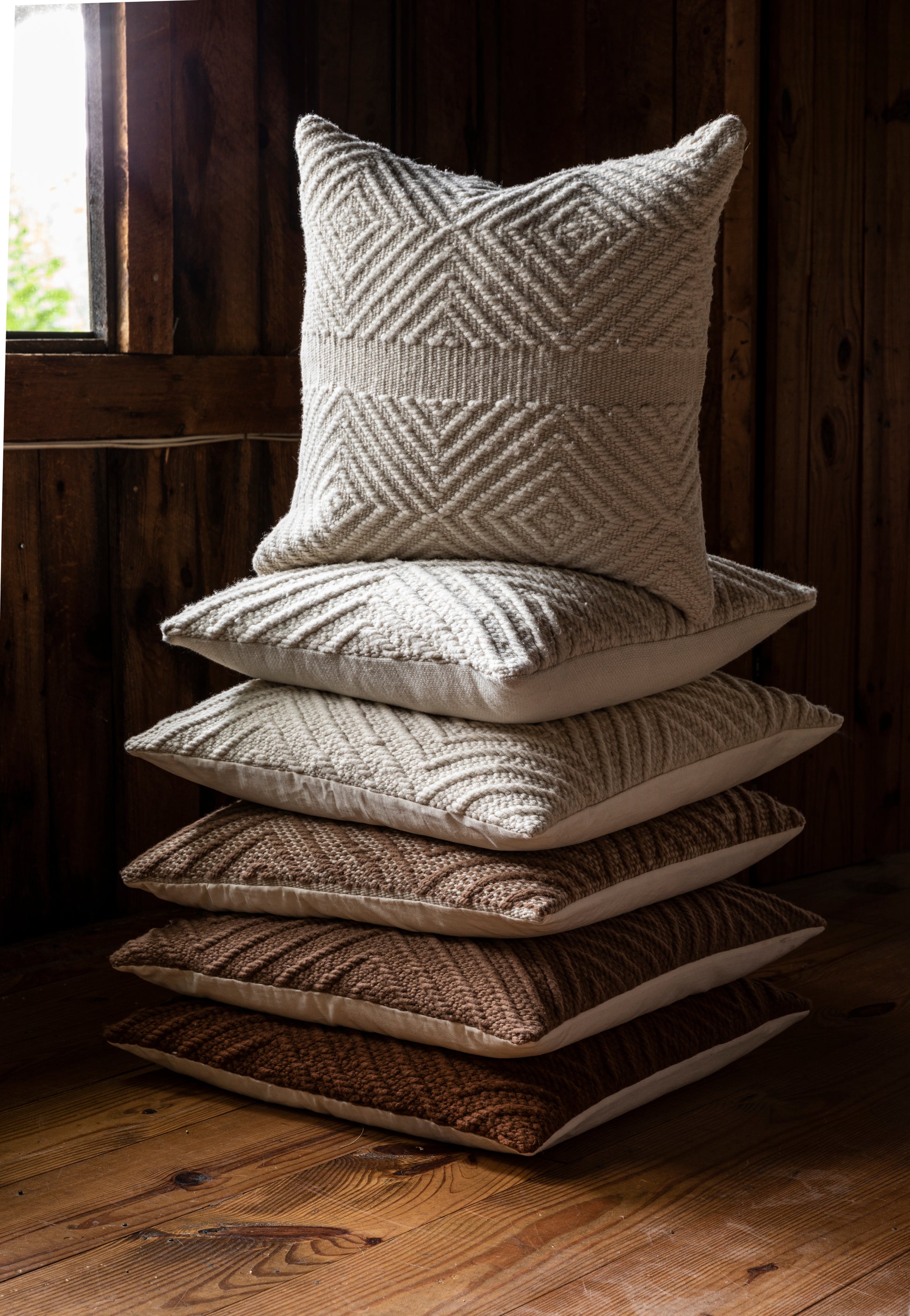 Intiearth Tierra Throw Pillow Collection Marshmallow Home Decor Botanically dyed and hand woven