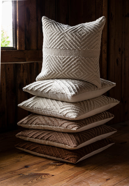 Intiearth Tierra Throw Pillow Collection Marshmallow Home Decor Botanically dyed and hand woven
