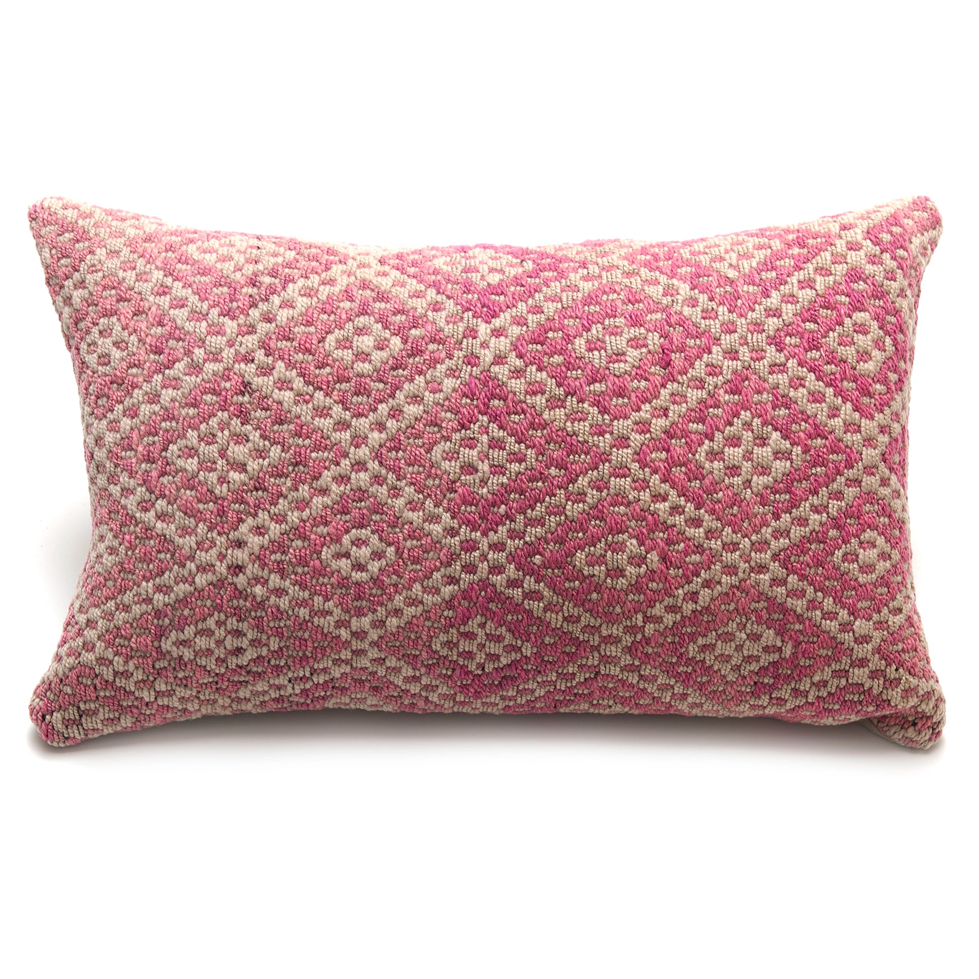 Intiearth Colorful decorative pillow made from handwoven Peruvian frazada, crafted with hand spun wool in a fair trade workshop