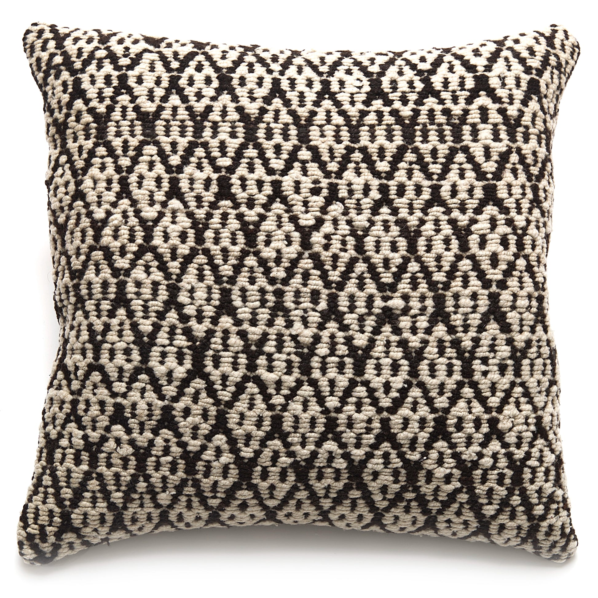 Intiearth Colorful decorative lumbar pillow made from handwoven Peruvian frazada, crafted with hand spun wool in a fair trade workshop