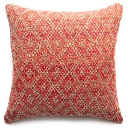 Intiearth Colorful decorative pillow made from handwoven Peruvian frazada, crafted with hand spun wool in a fair trade workshop