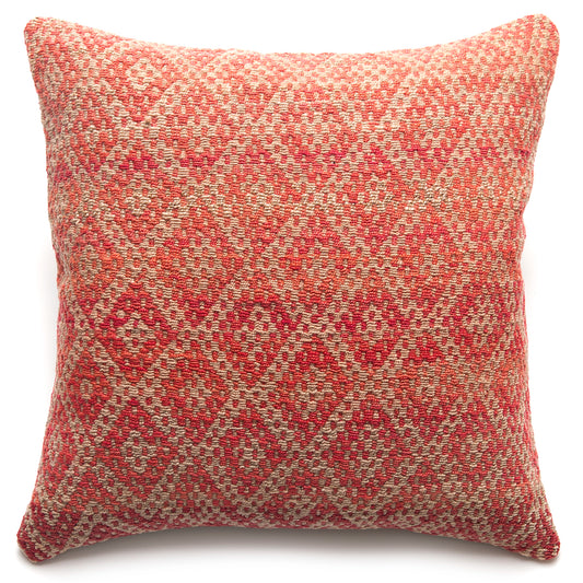 Intiearth Colorful decorative pillow made from handwoven Peruvian frazada, crafted with hand spun wool in a fair trade workshop