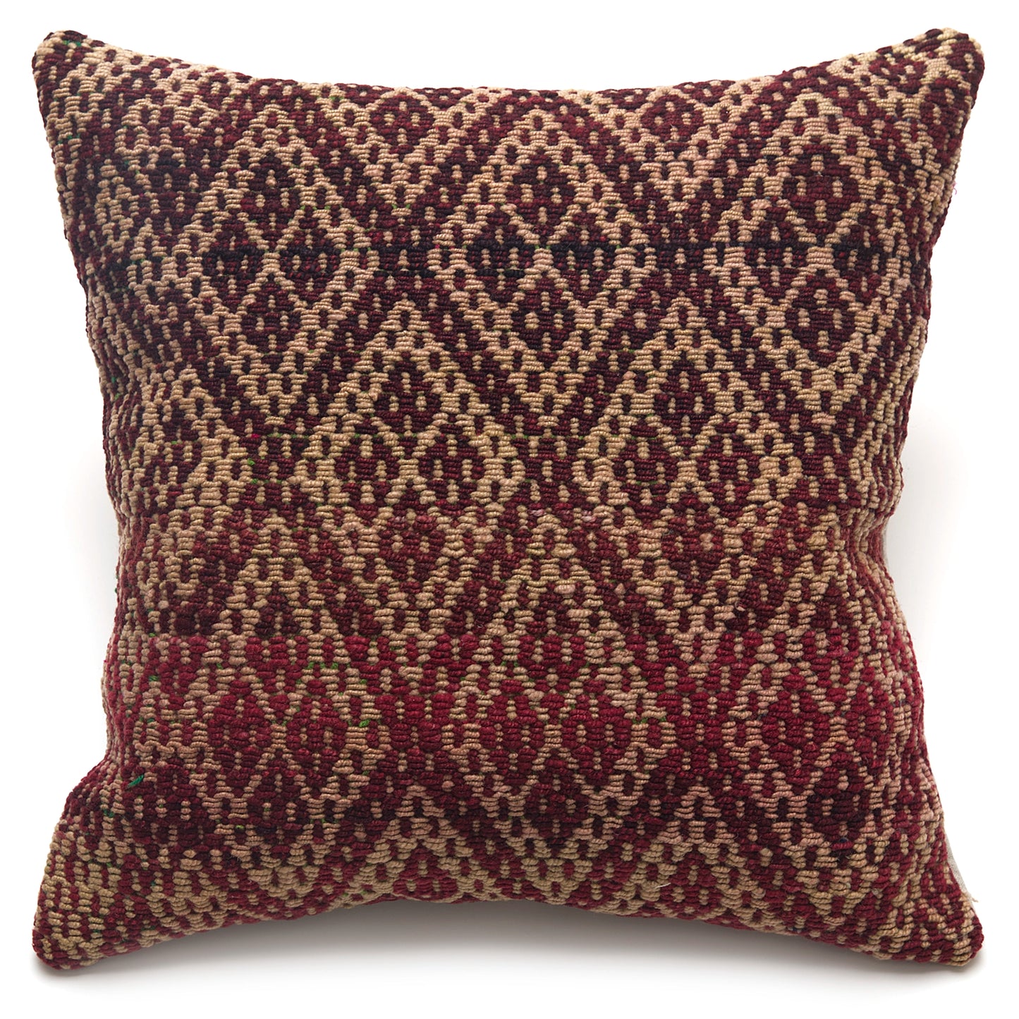 Intiearth Colorful decorative pillow made from handwoven Peruvian frazada, crafted with hand spun wool in a fair trade workshop