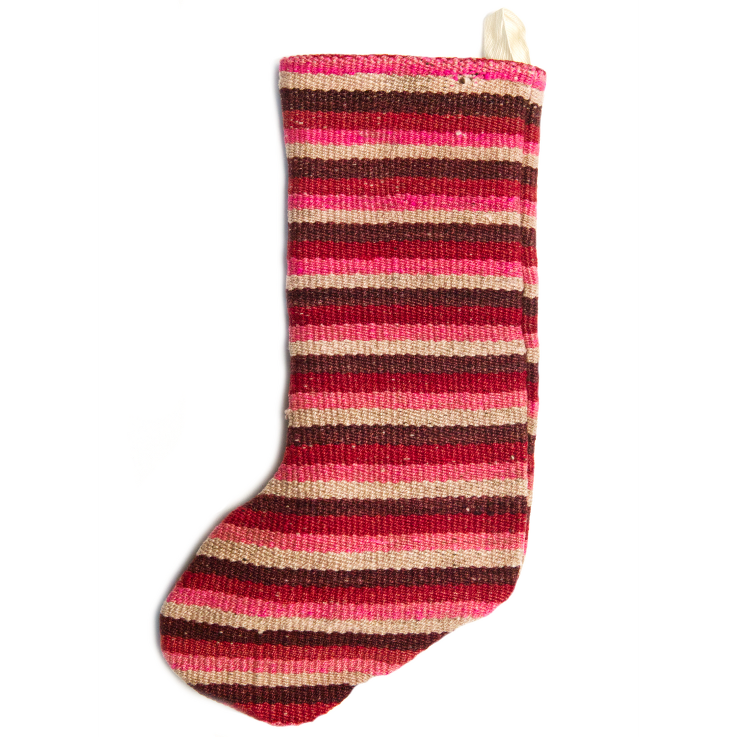 Intiearth Frazada one of a kind holiday Christmas  Stocking colorful wool