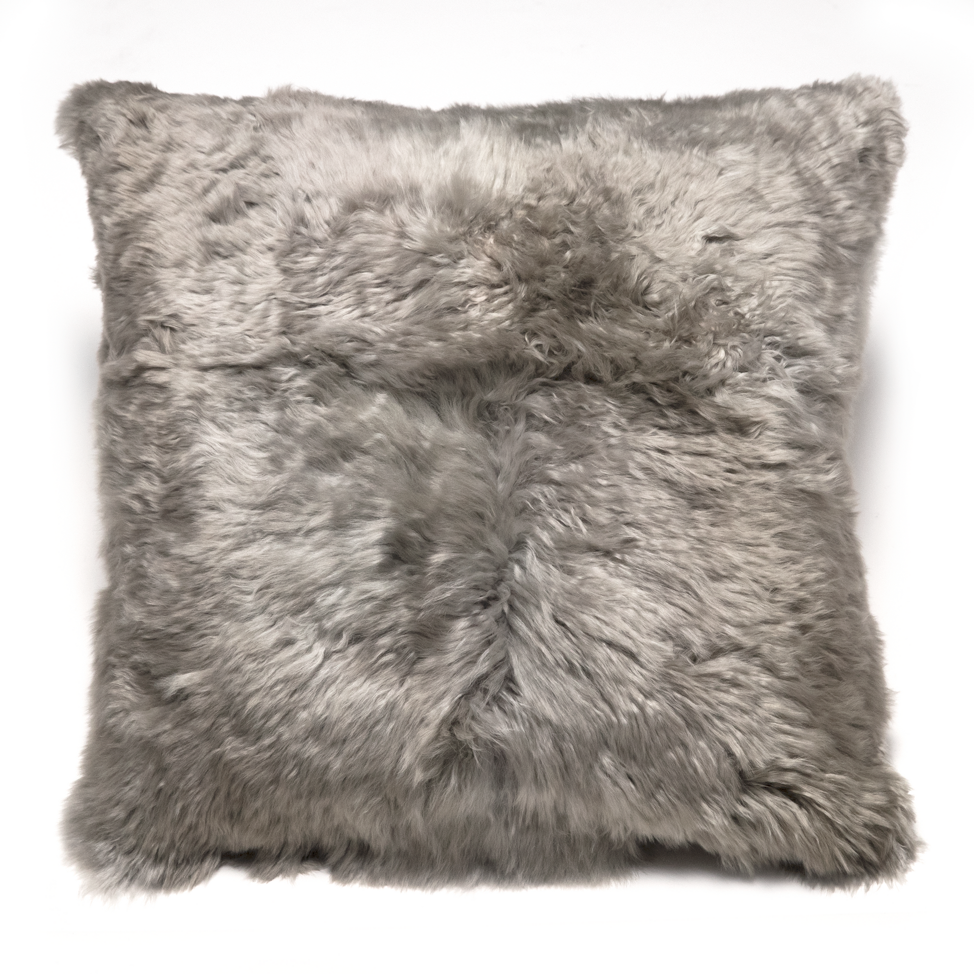 Intiearth Suri Alpaca Fur Decorative pillow gray color