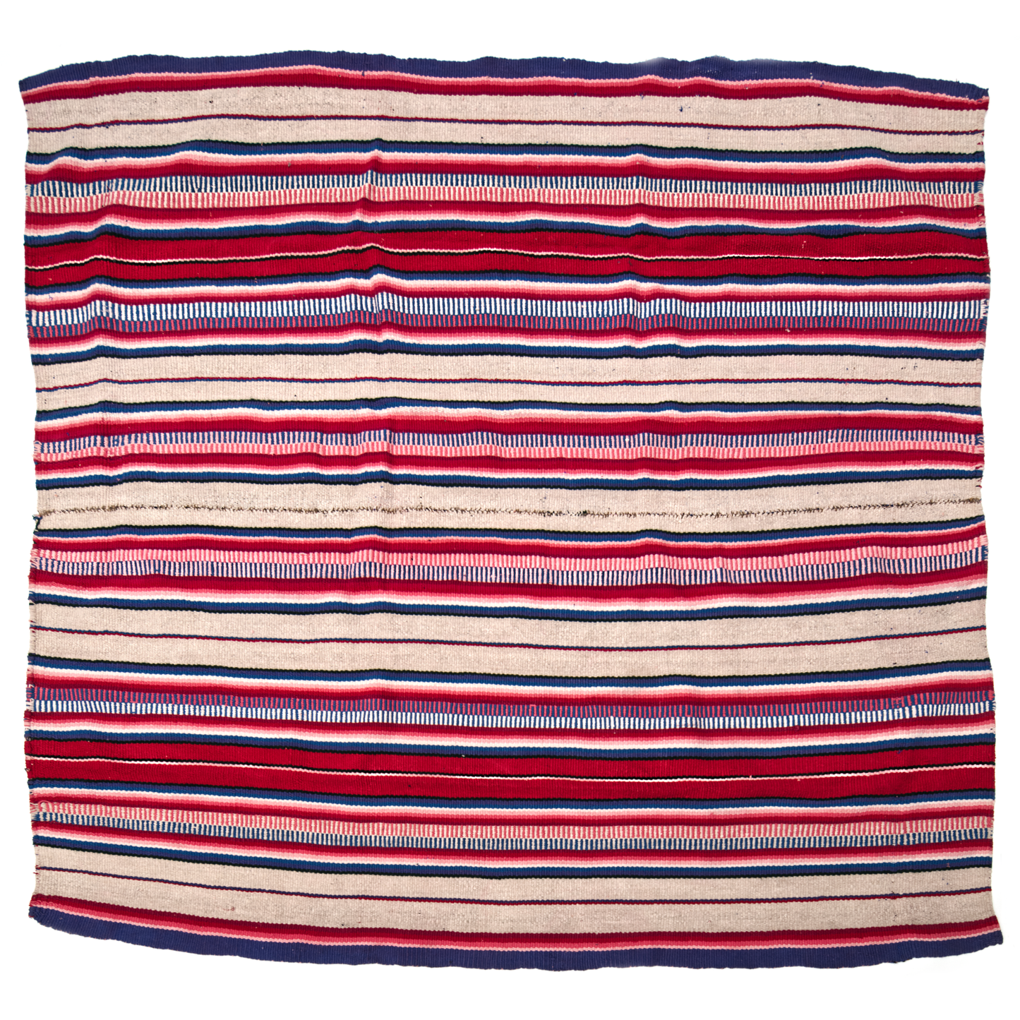 Intiearth vintage Peruvian Frazada colorful wool textile rug blanket
