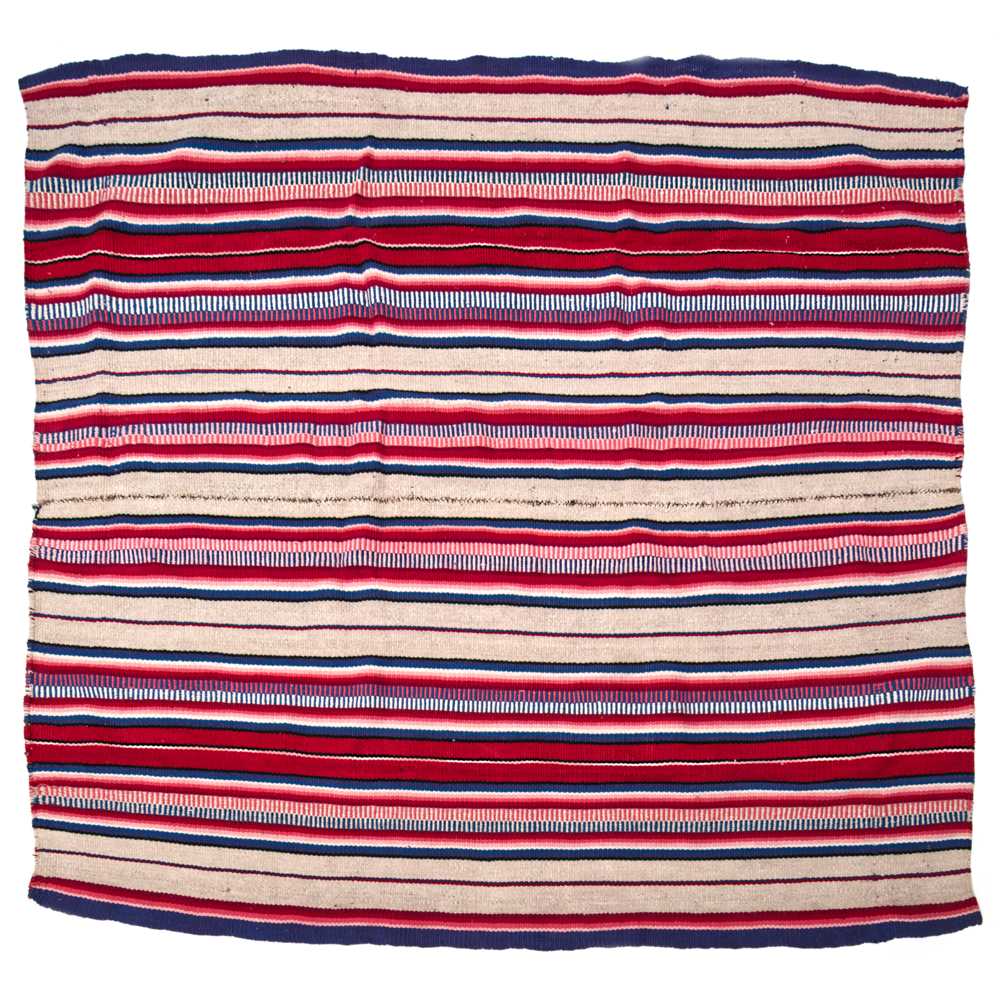 Intiearth vintage Peruvian Frazada colorful wool textile rug blanket