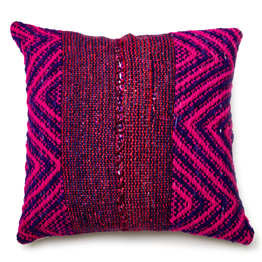 Intiearth vintage woven frazada decorative pillow 20" square colorful wool designs
