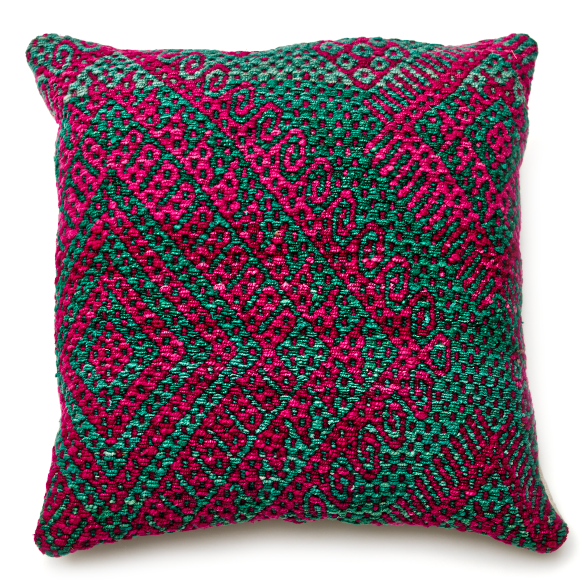 Intiearth vintage woven frazada decorative pillow 20" square colorful wool designs
