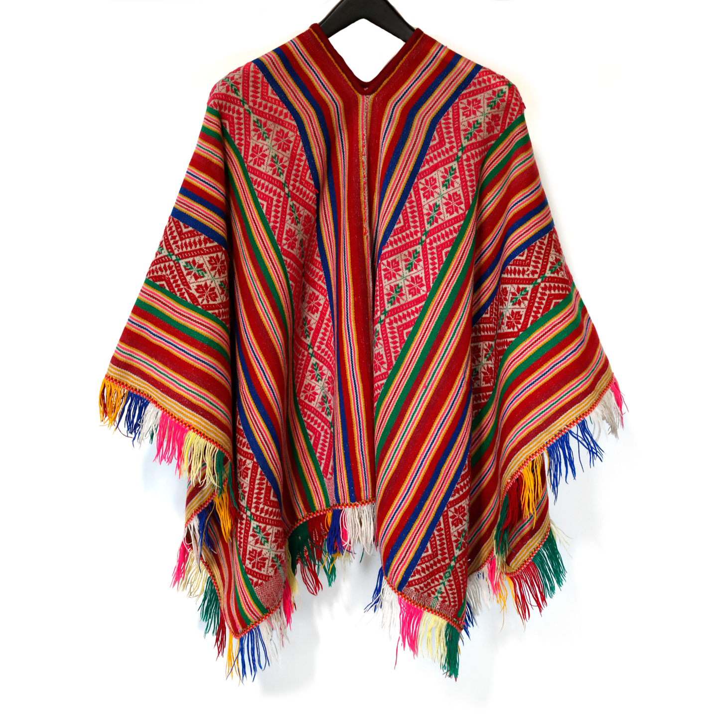 Intiearth Peruvian Poncho colorful textiles, beach cover up, fashion apparel