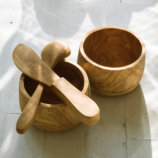 Intiearth Olive Wood spoon and butter knife